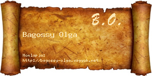 Bagossy Olga névjegykártya